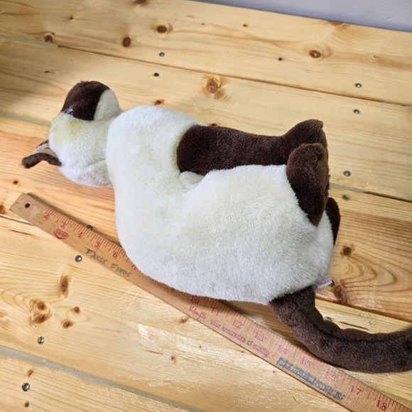 Vintage Douglas Cuddle Toy Siamese Cat Plush White Brown Whiskers Sitting - Picture 10 of 11
